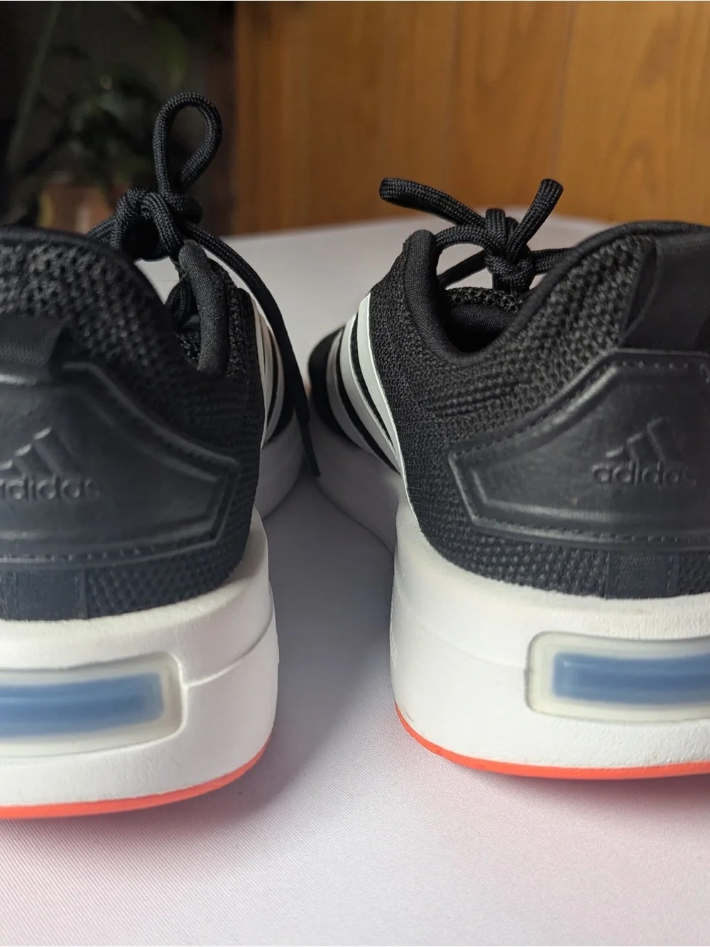 adidas Kids Black Sneakers with White Stripes